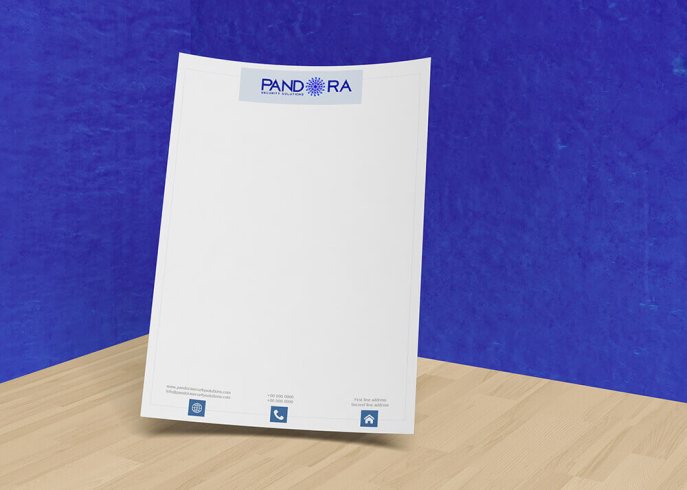 Pandora Security Solutions Letterhead Concept and Design Layout